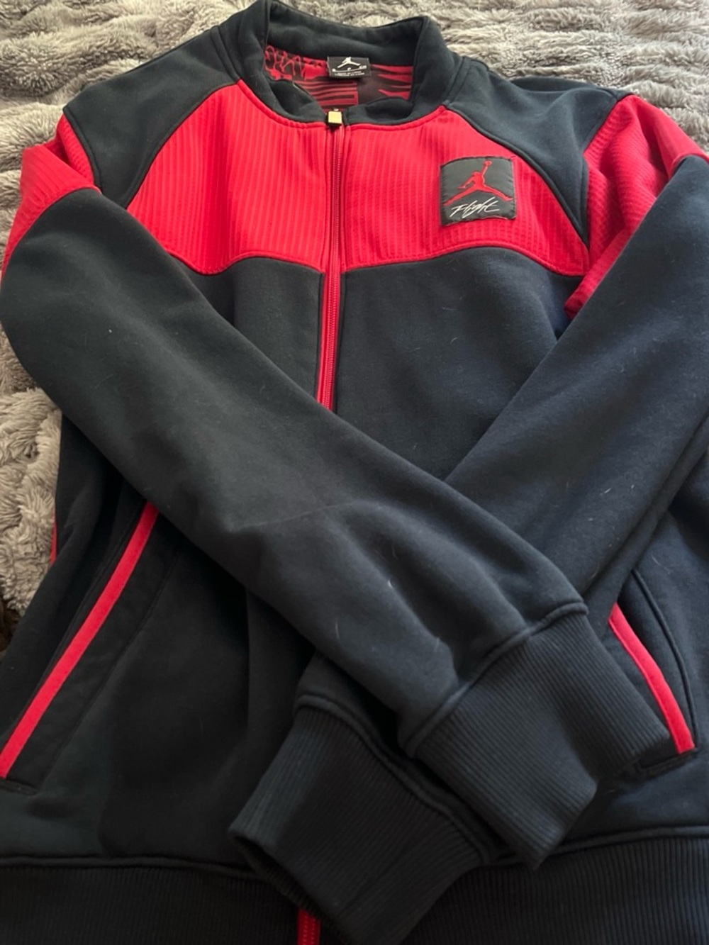 Jordan Black and Red Men's Performance Flight Track Jacket